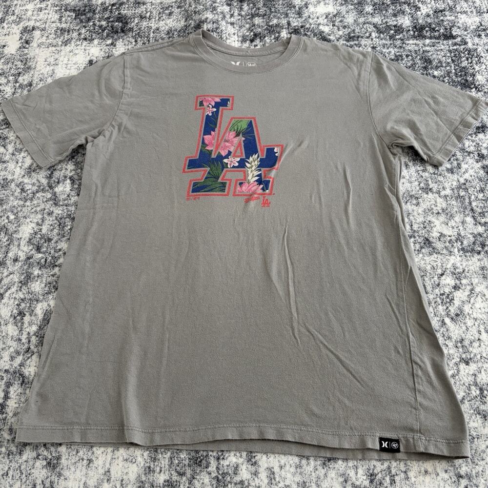 Los Angeles Dodgers Mens Small T-Shirt Hurley x 47‎ Brand MLB Baseball Tropical